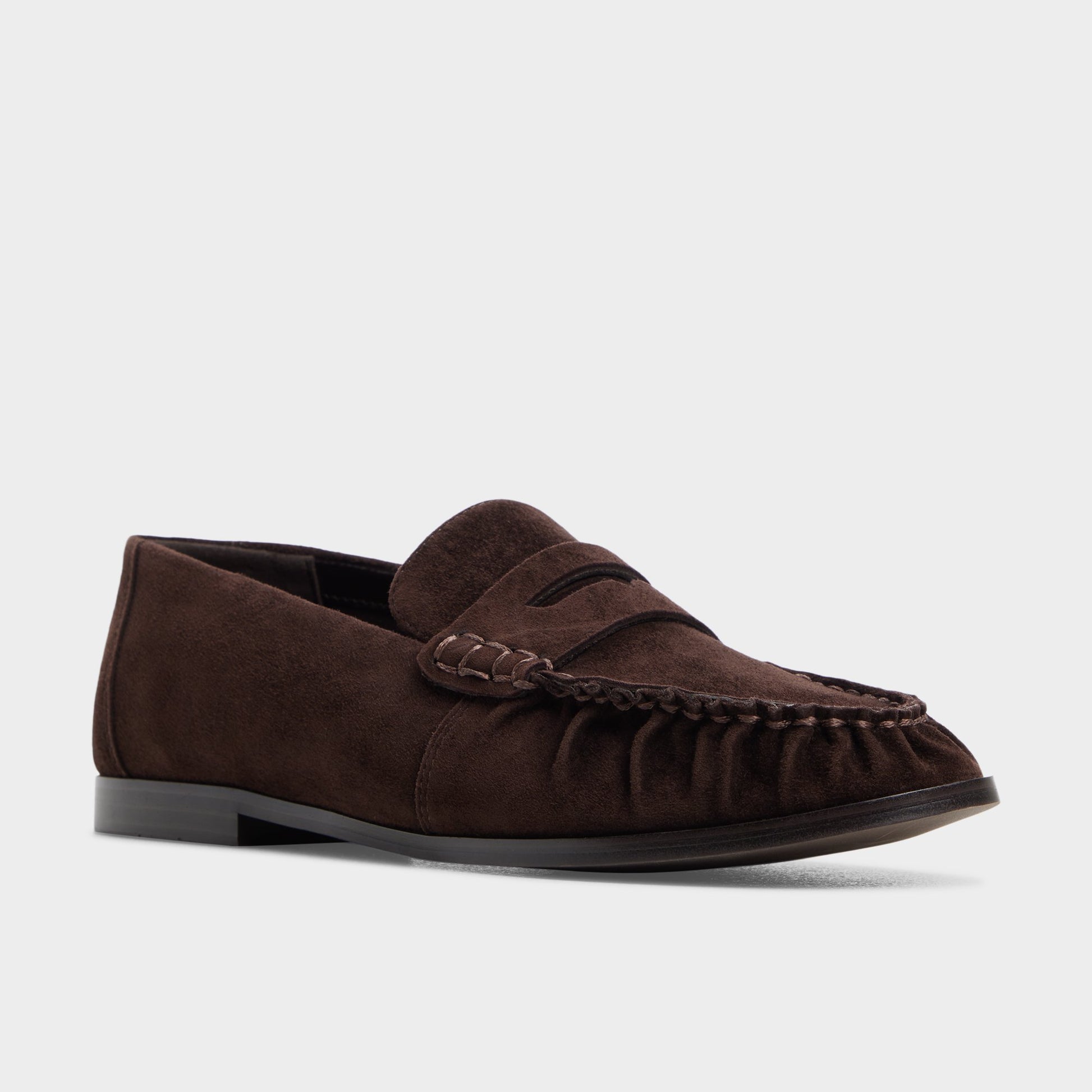 Three-quarter angle of Dark brown Veviane Loafer's back side