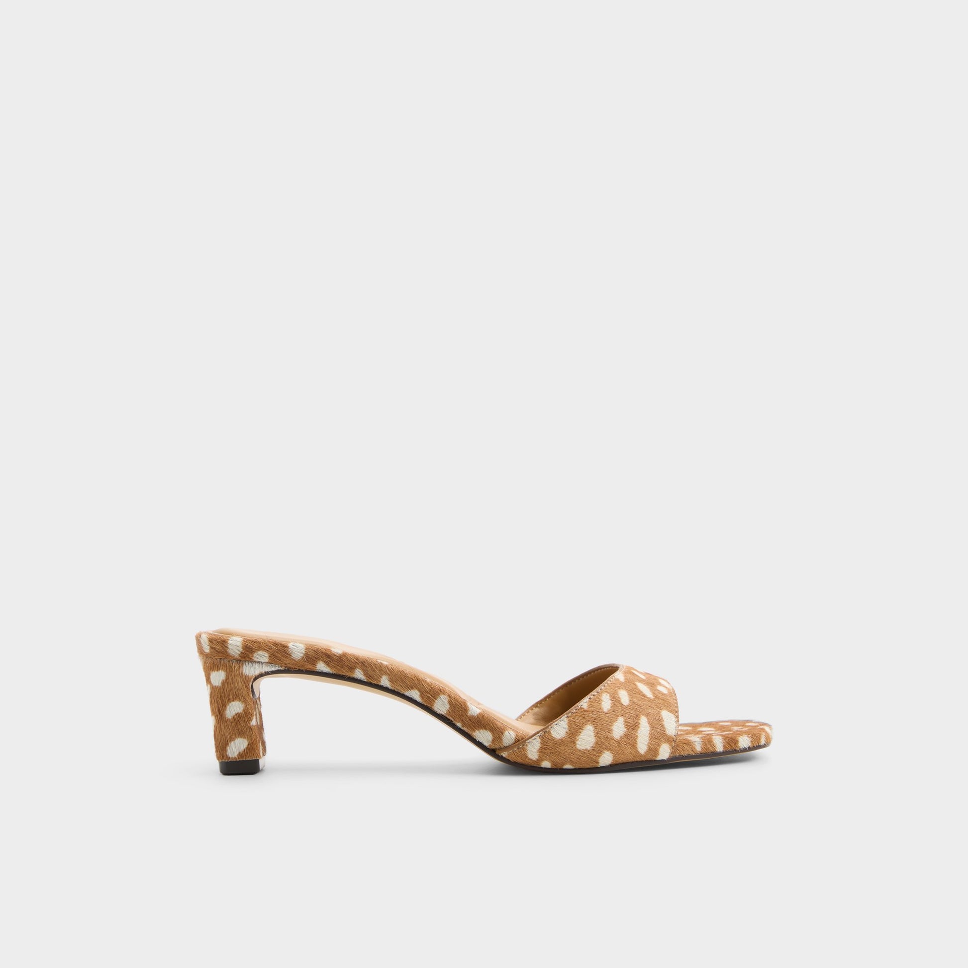 Main View of Open brown Ankea Heeled mule for Womens