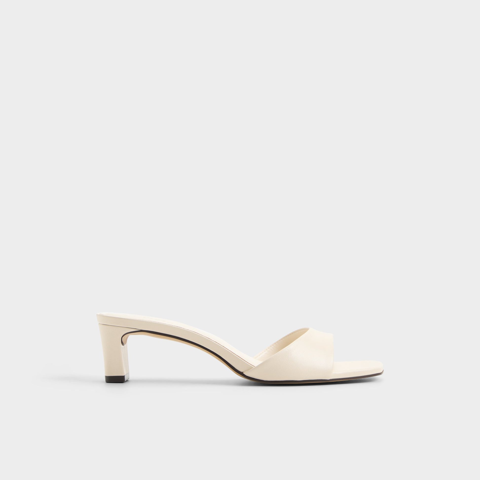 Main View of White Ankea Heeled mule for Womens