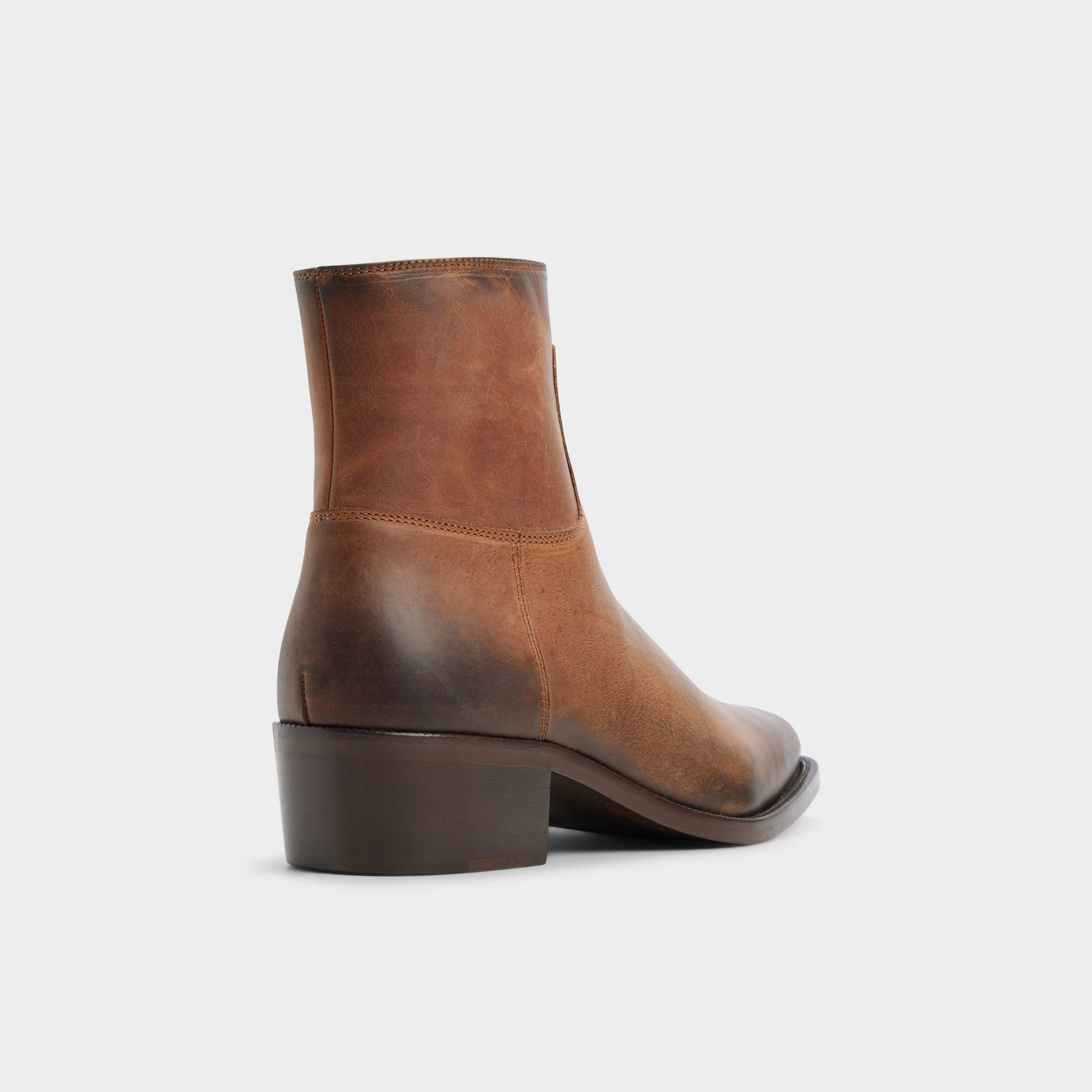 Three-quarter angle of Brown Renald Ankle boot's back side