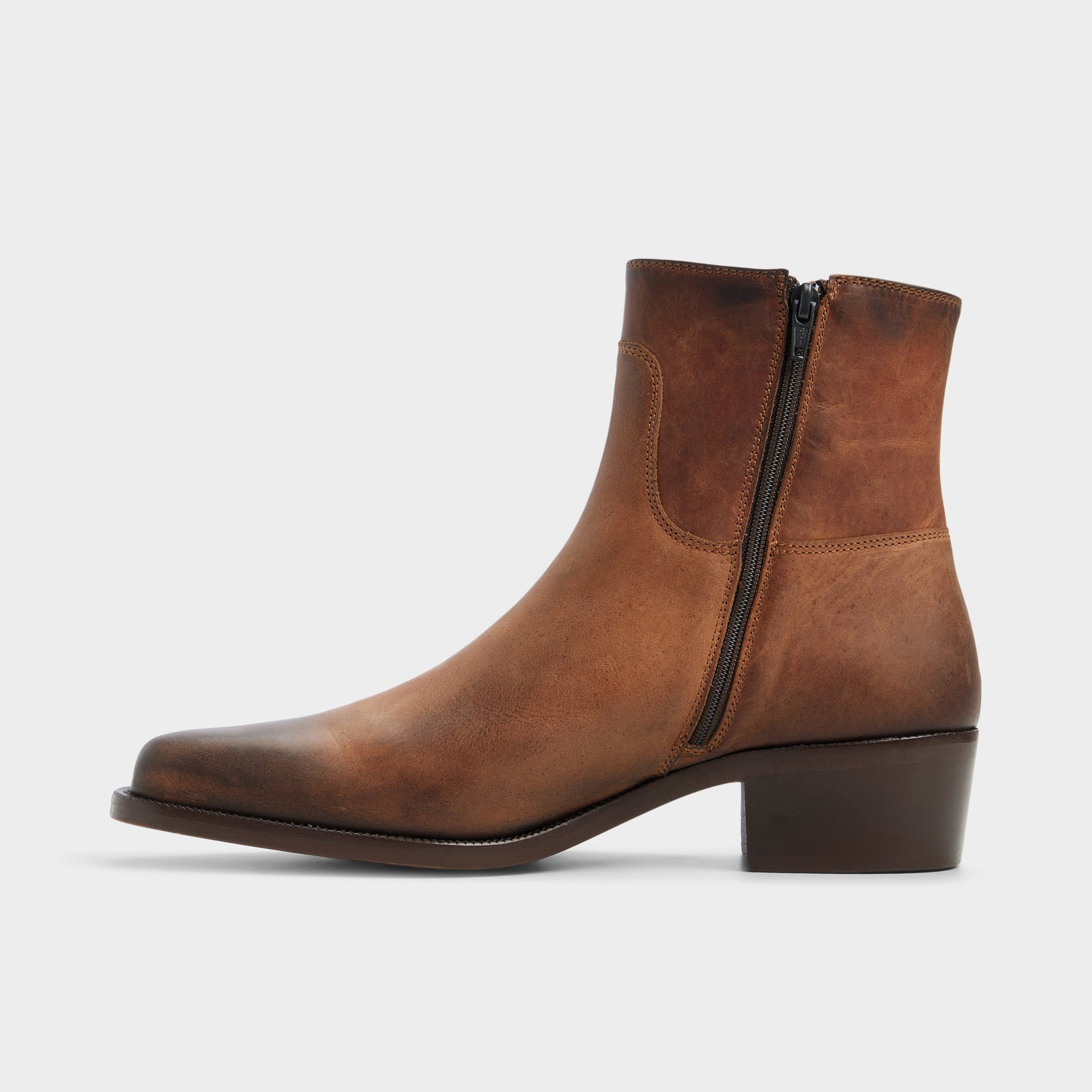 Side view of Brown Renald Ankle boot