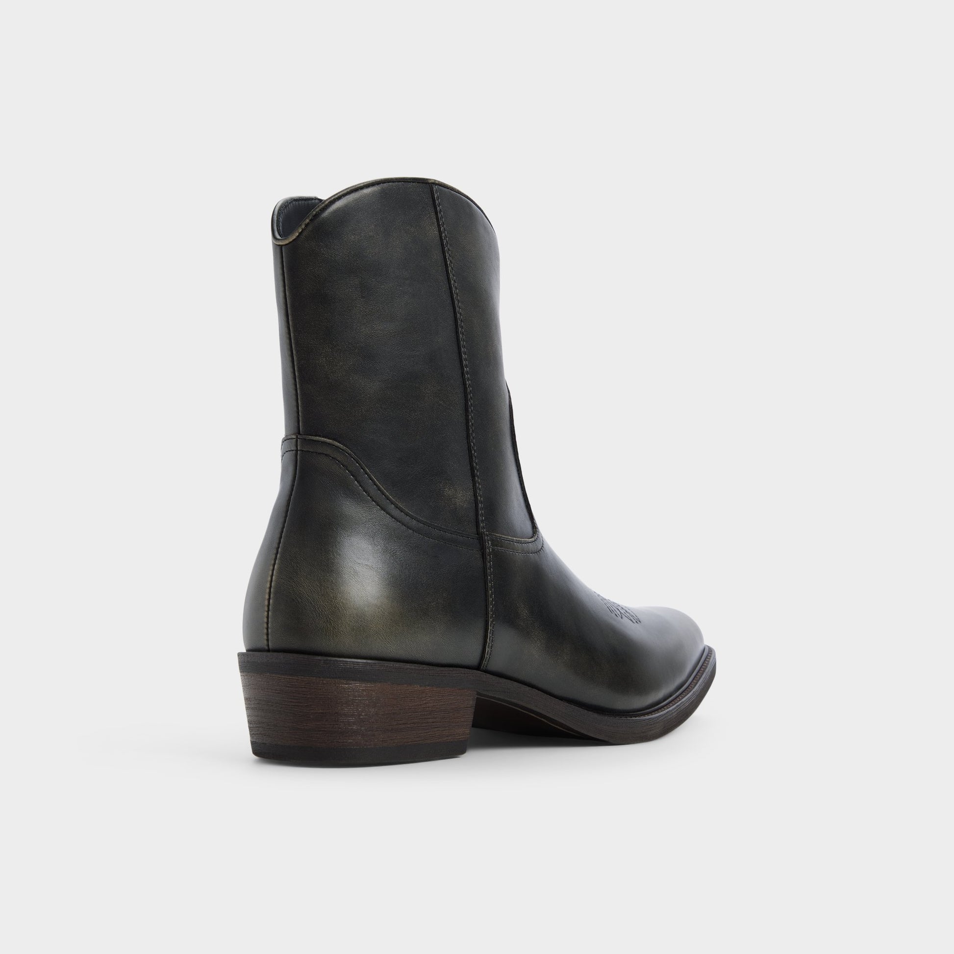 Three-quarter angle of Dark grey Wally Ankle boot's back side