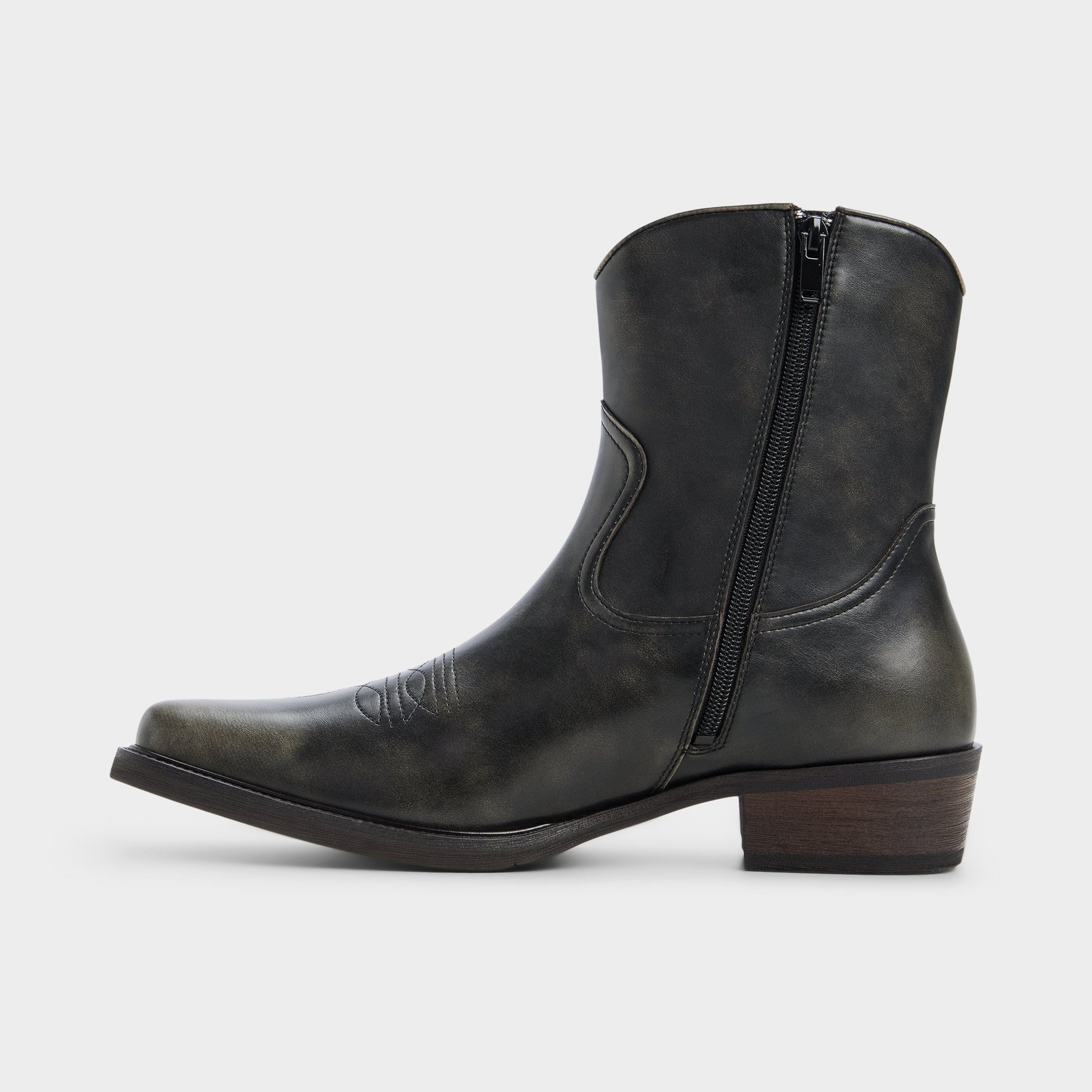 Side view of Dark grey Wally Ankle boot