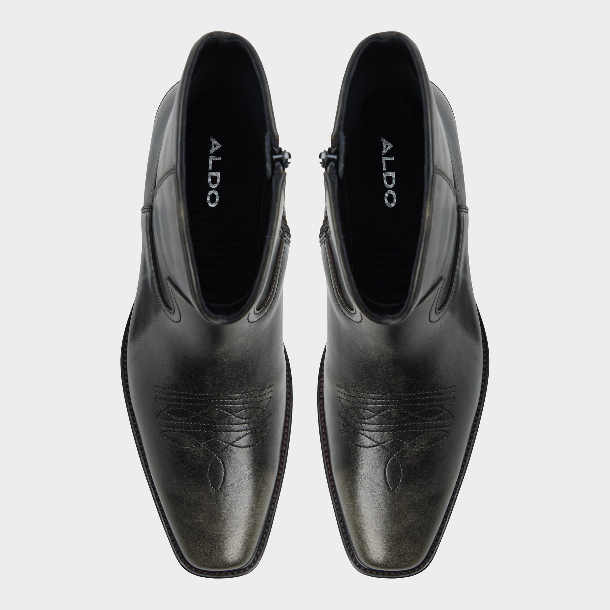 Top-down view of the Dark grey Wally Ankle boot