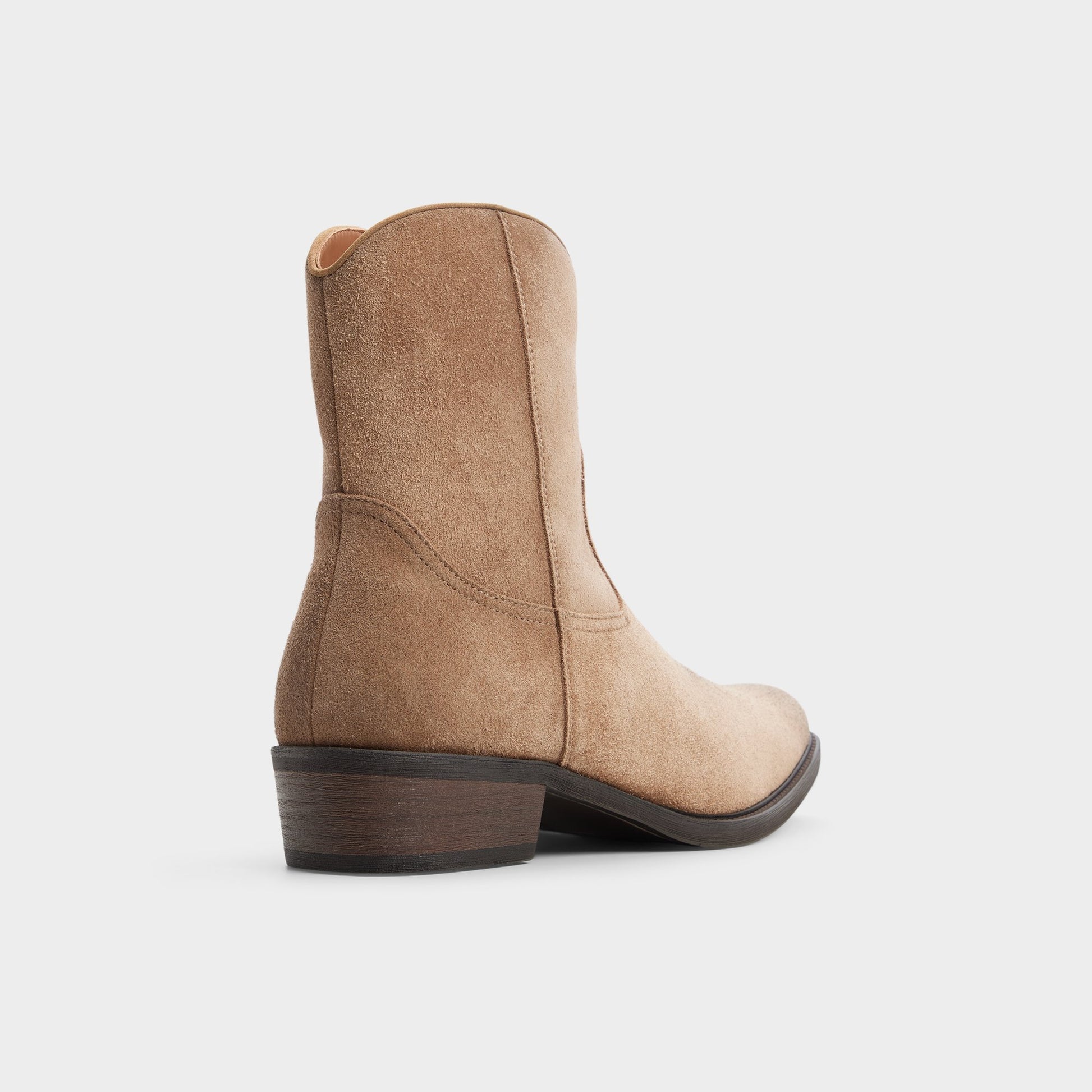 Three-quarter angle of Taupe Wally Ankle boot's back side