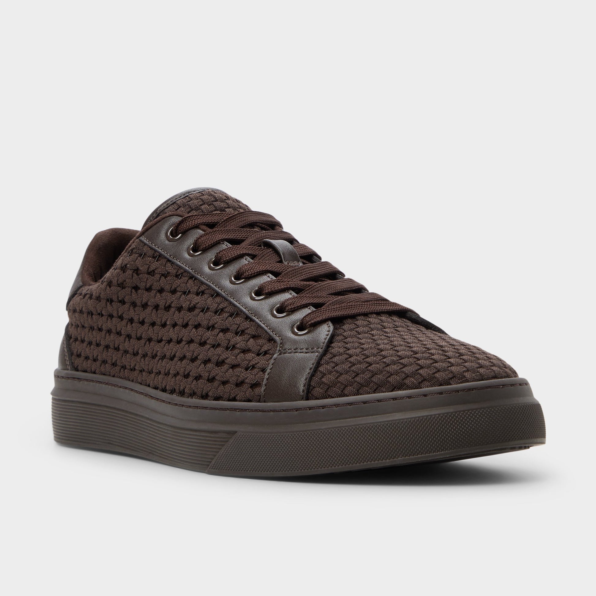 Three-quarter angle of Brown Carsen Low top sneaker's back side