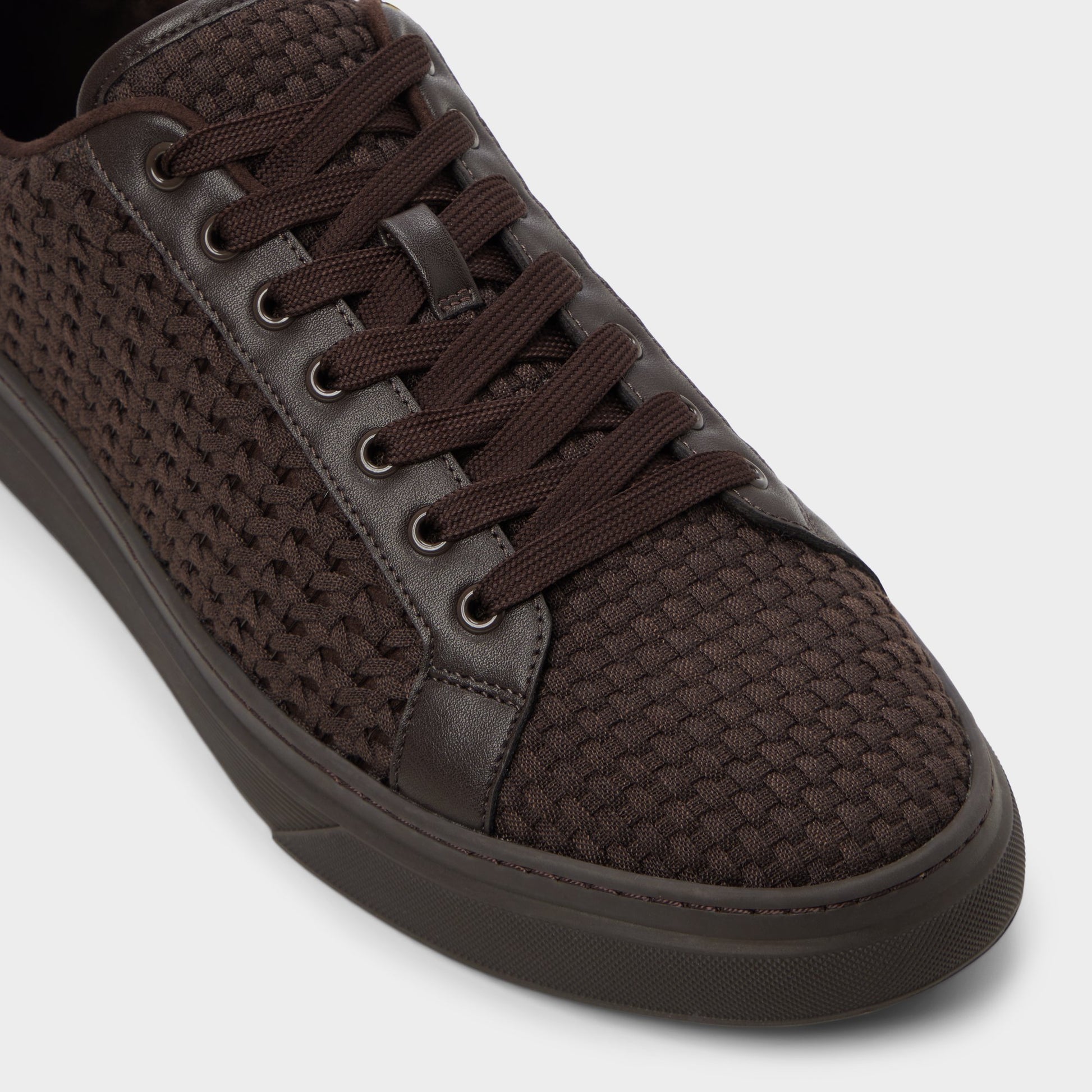 Three-quarter angle of Brown Carsen Low top sneaker's front side