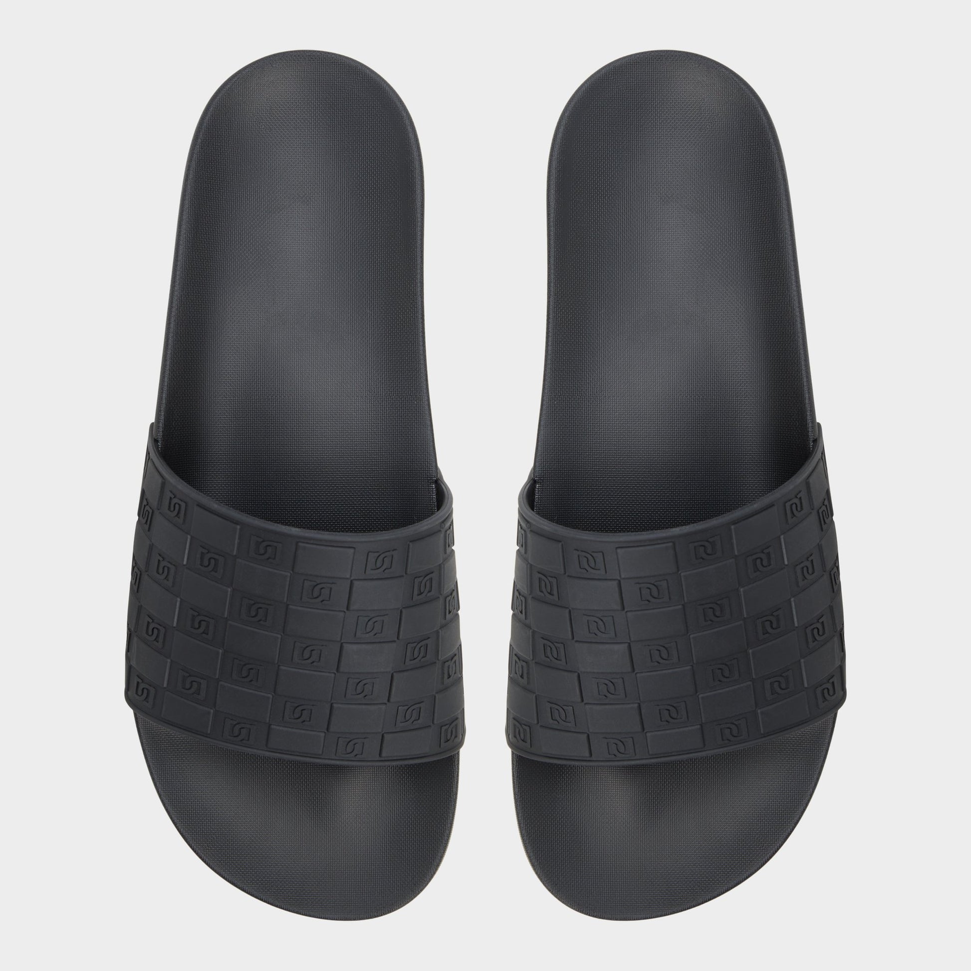 Top-down view of the Black Brax Slide sandal