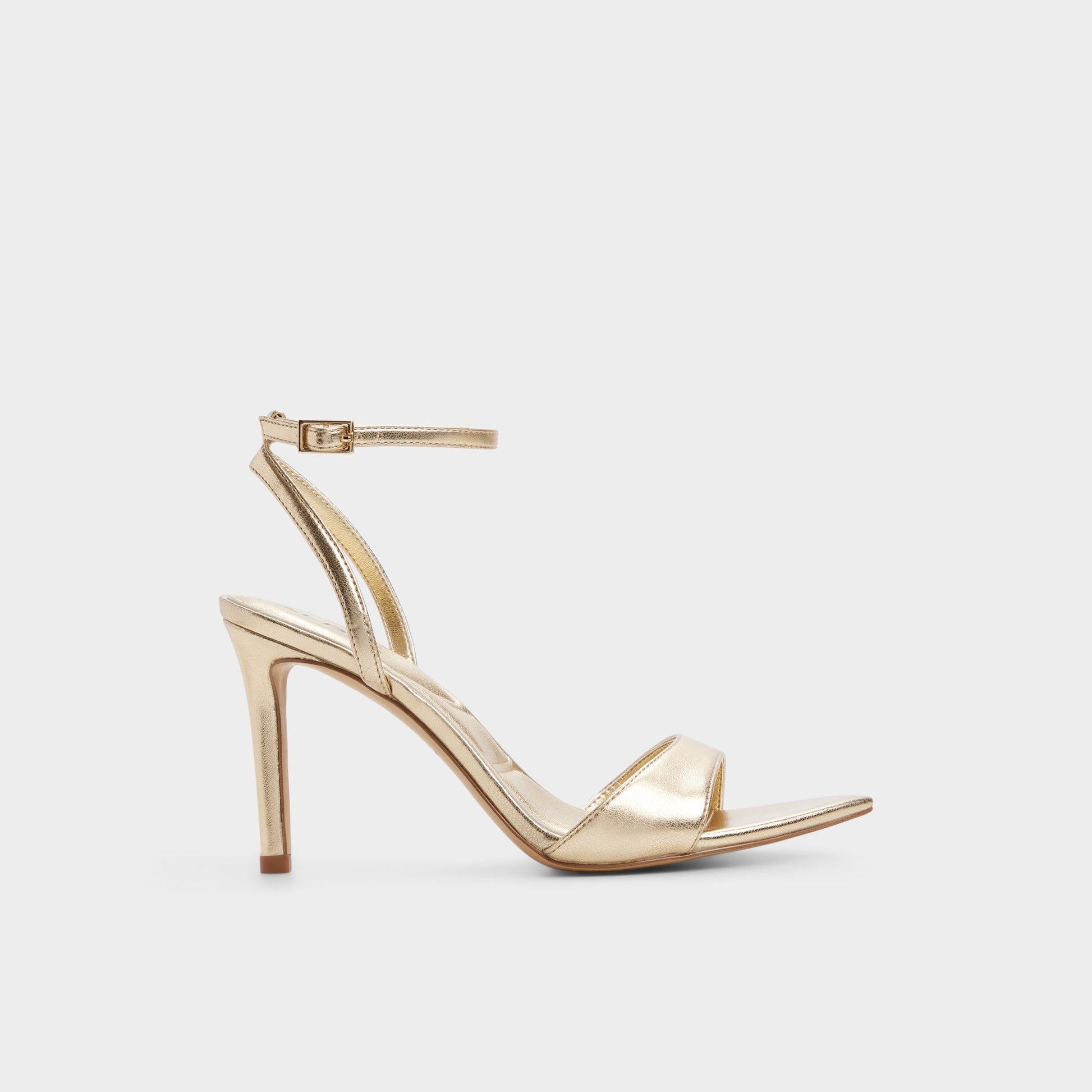 Main View of Gold Leandra Strappy heeled sandal for Womens