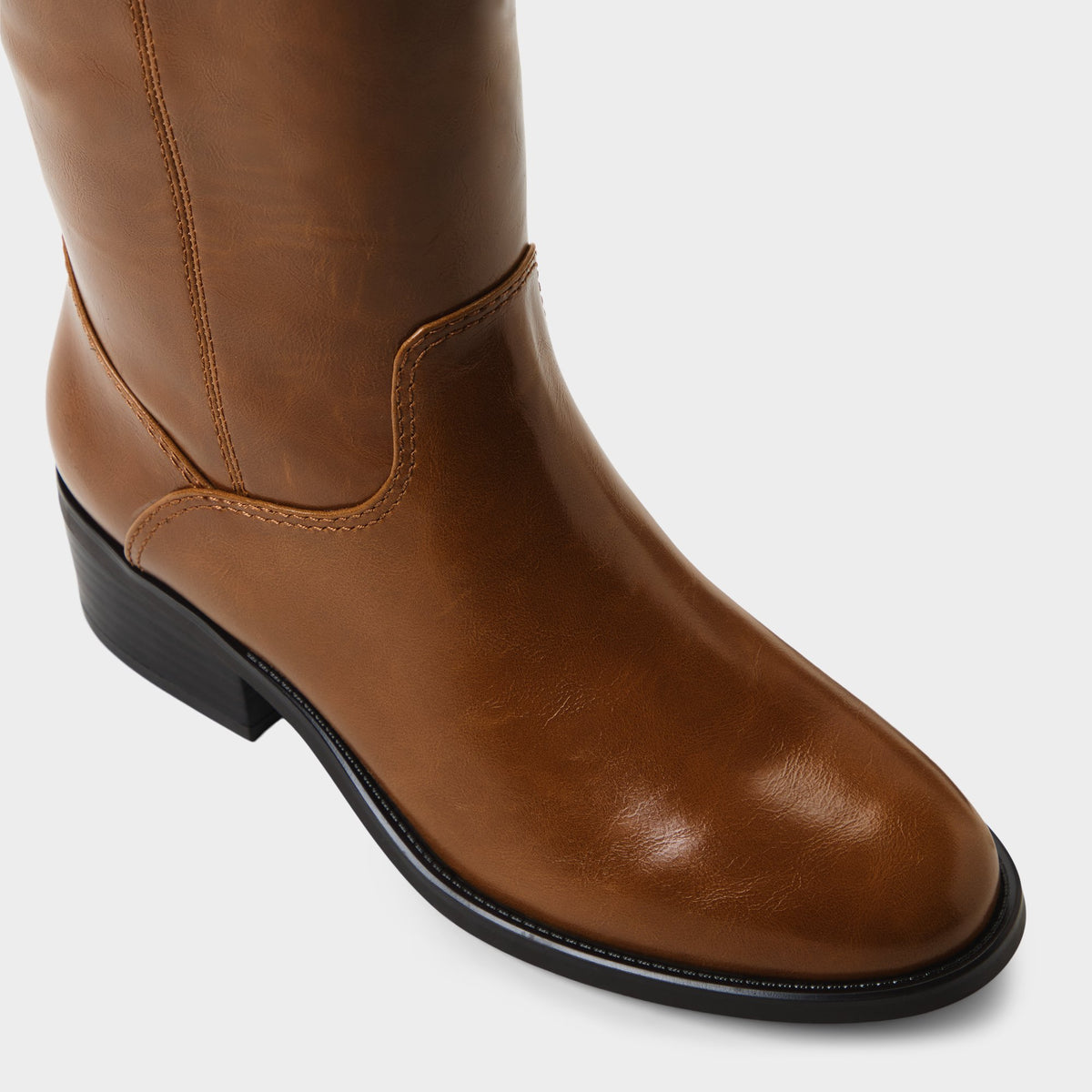 Three-quarter angle of Tan Kaydienh-wc Wide calf knee-high boot's front side