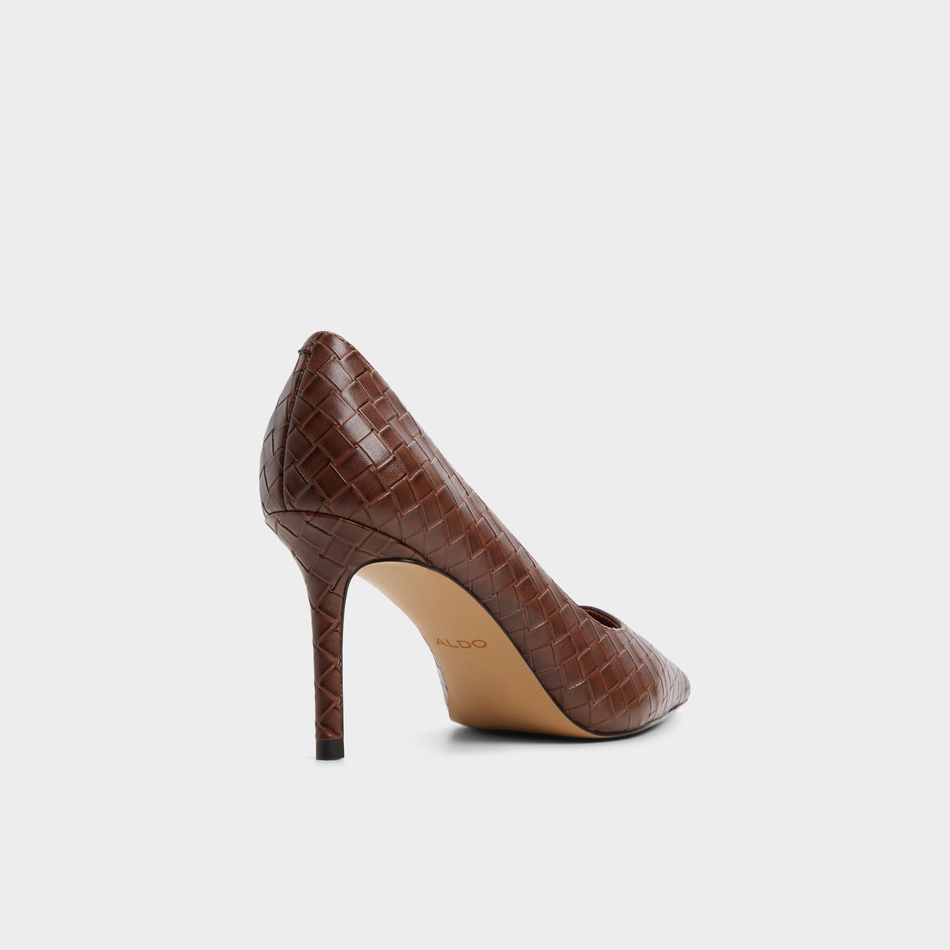 Three-quarter angle of Dark brown Somaya Pump's back side