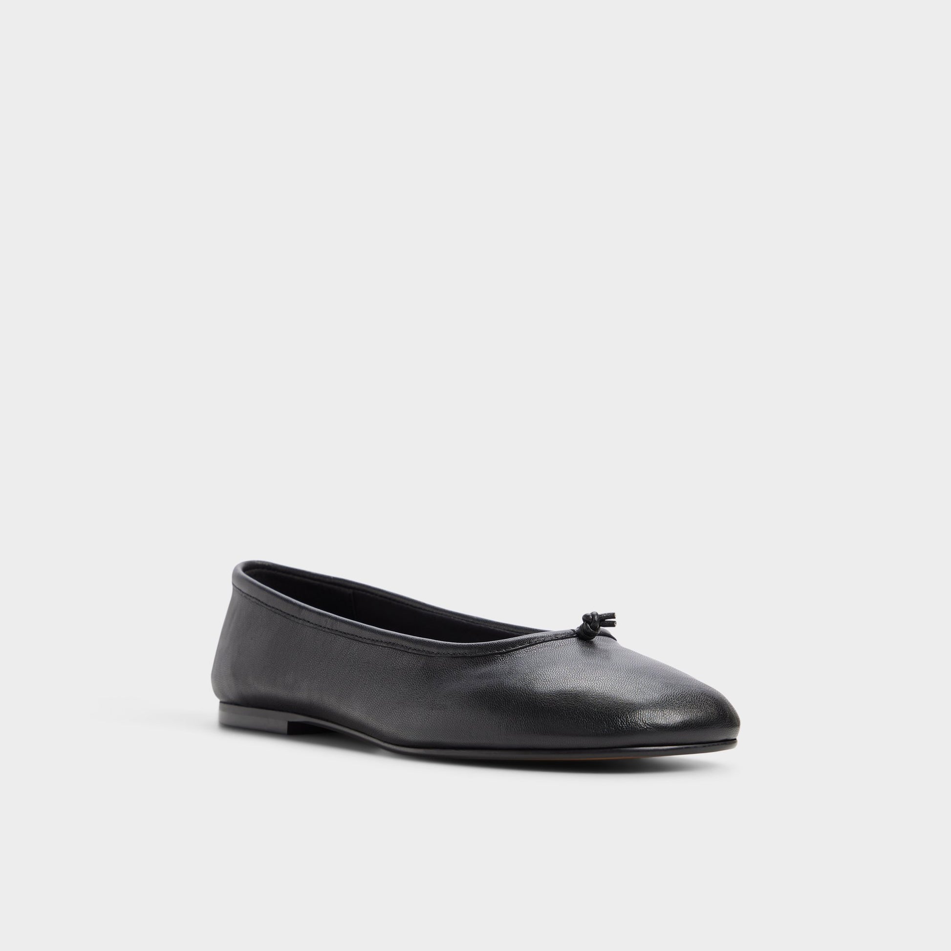 Three-quarter angle of Black Ericca Ballerina's front side
