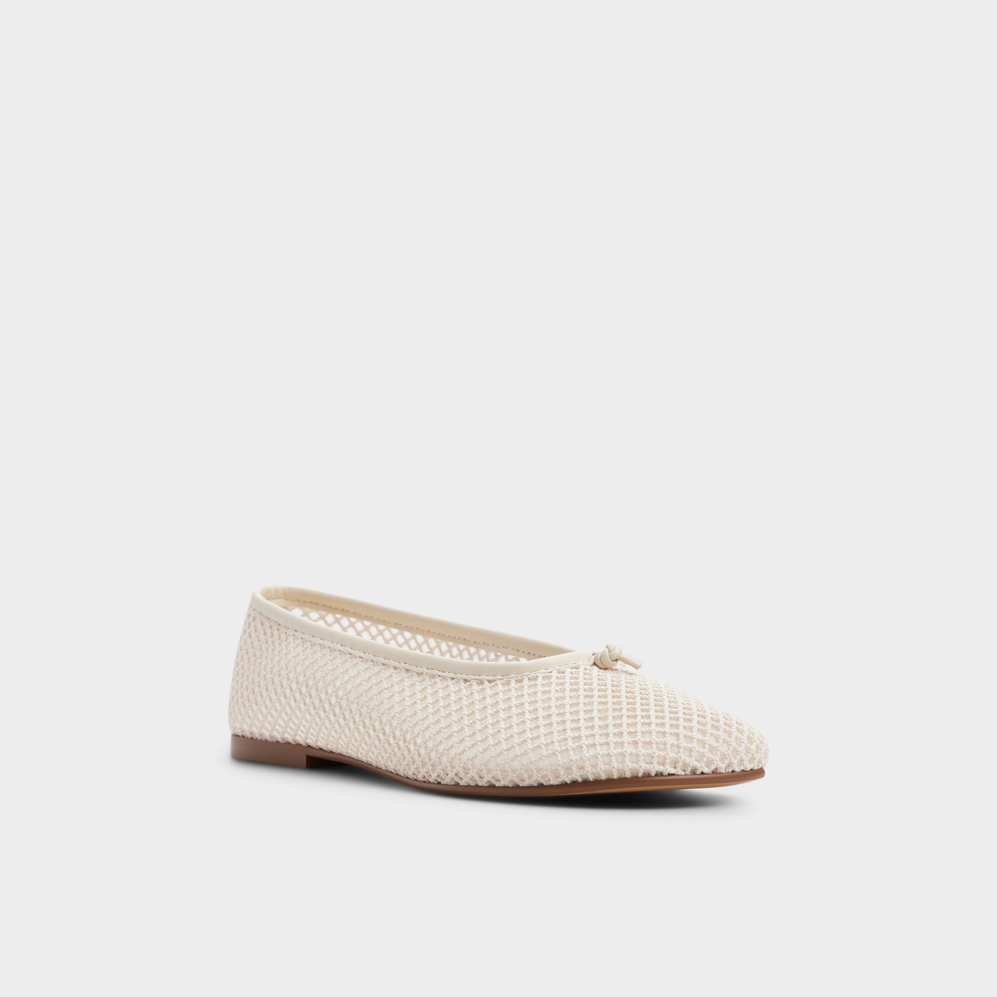 Three-quarter angle of Other white Ericca Ballerina's front side