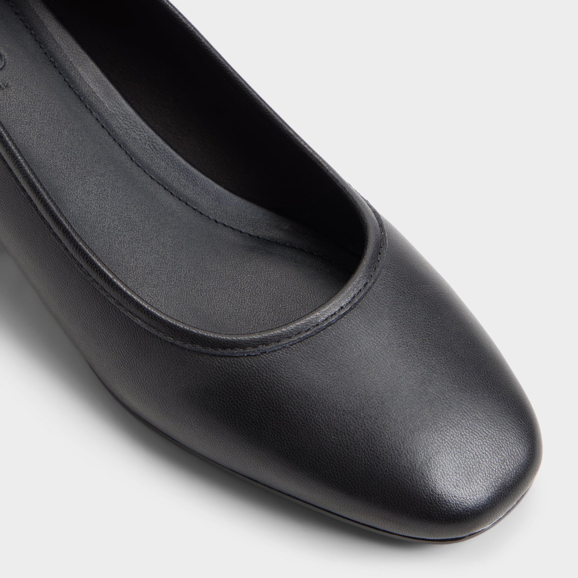 Three-quarter angle of Black Norrey Ballerina's front side