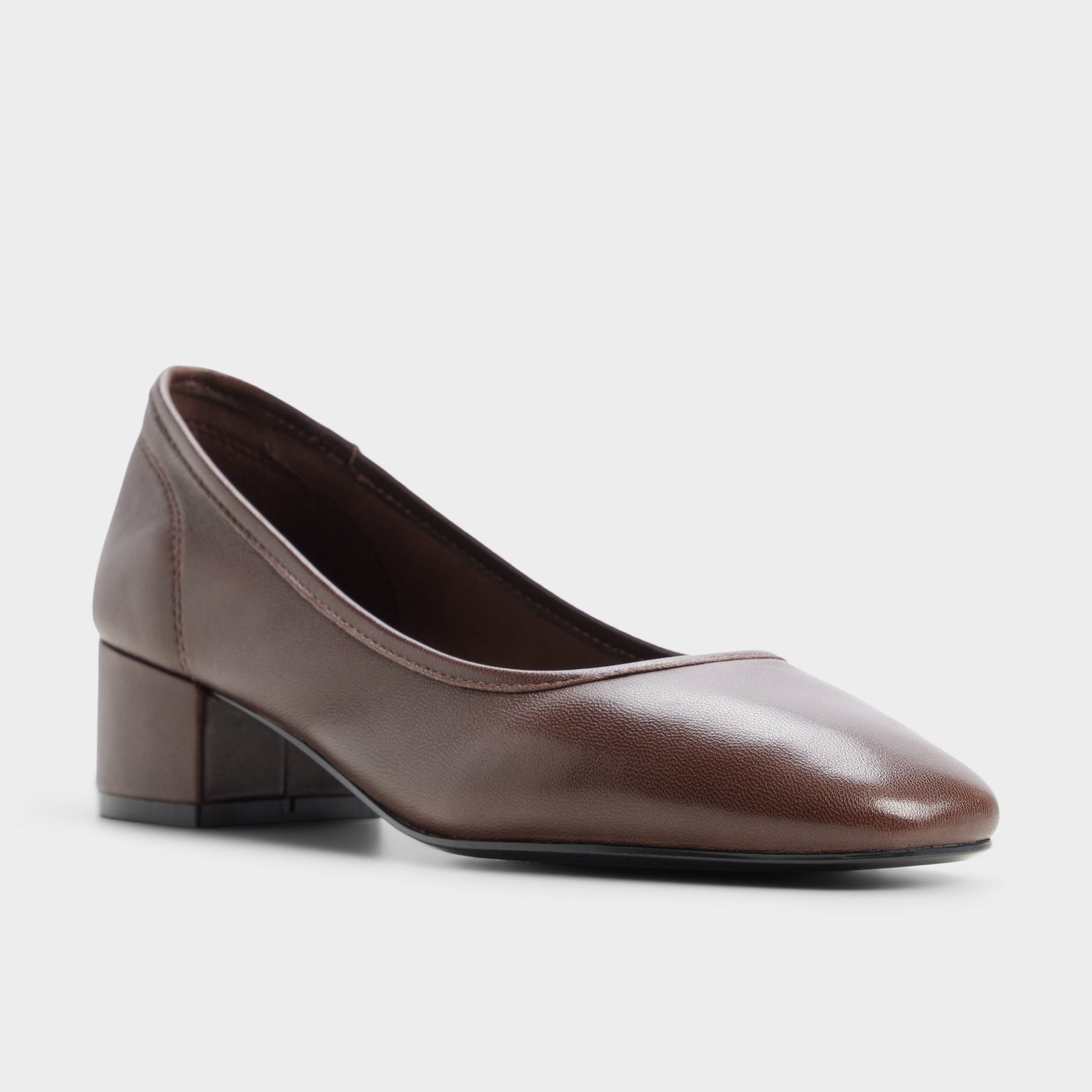 Three-quarter angle of Dark brown Norrey Ballerina's back side