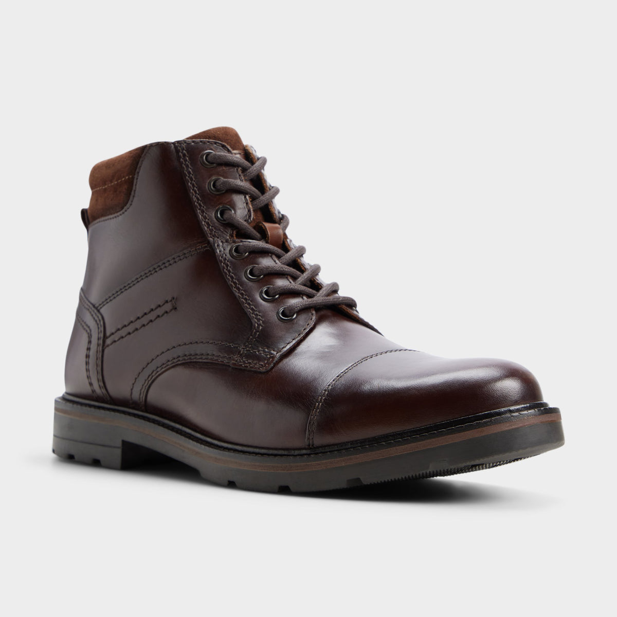 Three-quarter angle of Brown Antoni Lace-up boot's back side