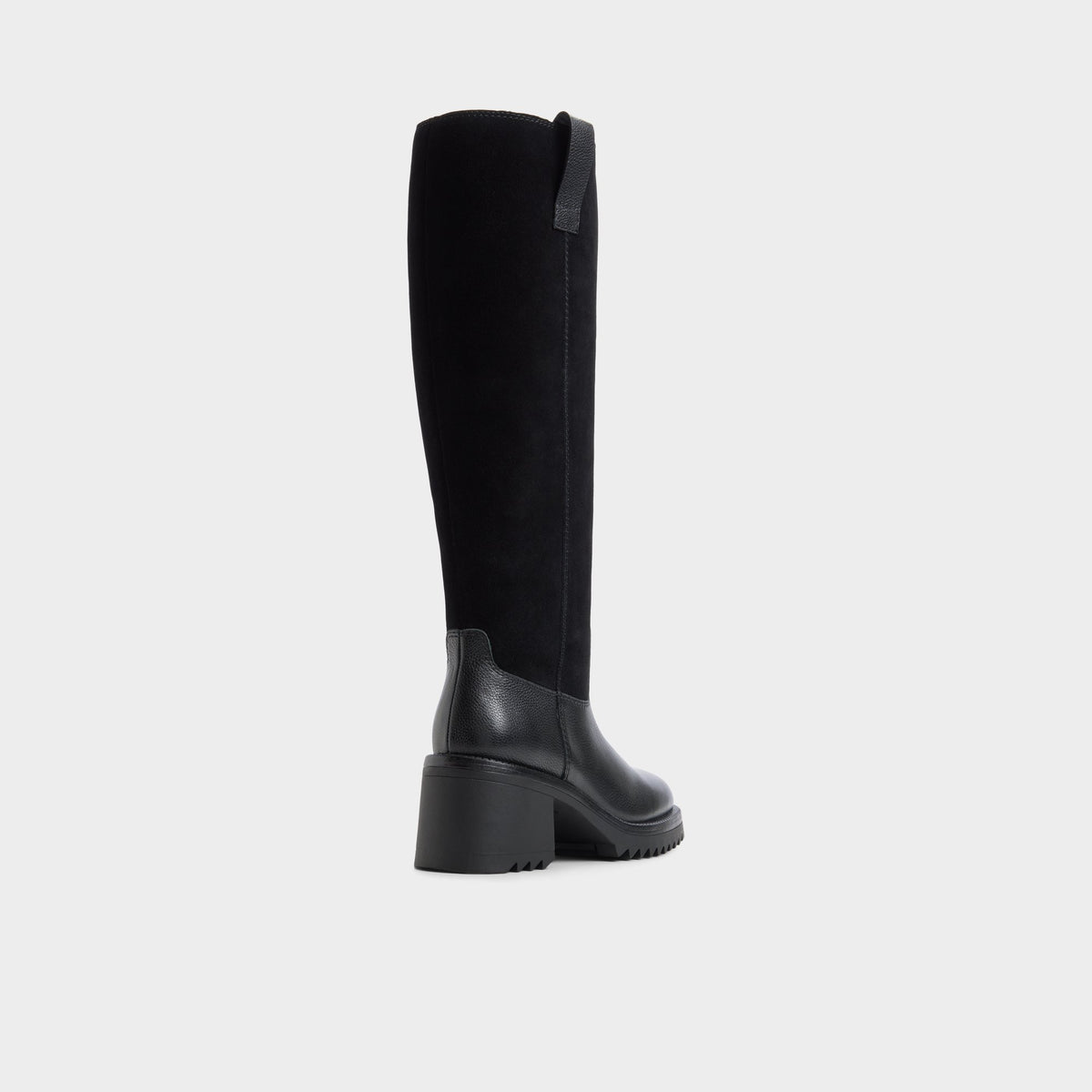 Three-quarter angle of Black Julina Knee-high boot's back side