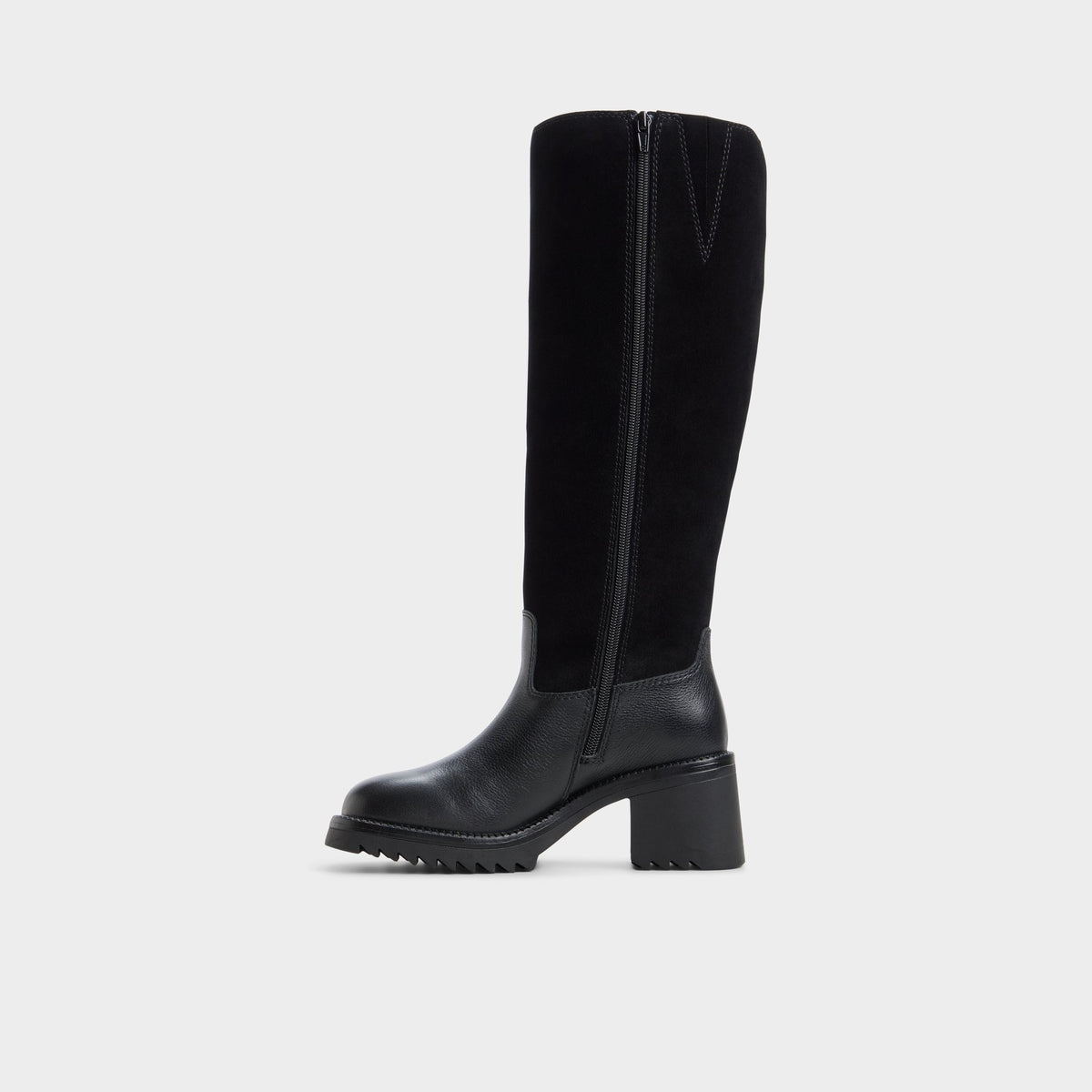 Side view of Black Julina Knee-high boot