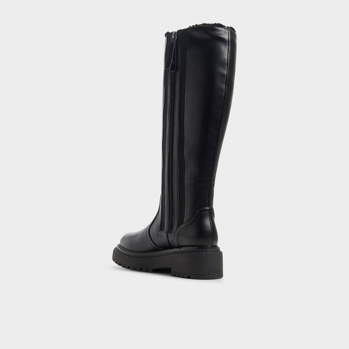 Vue latérale de Black Kyllie Botte haute à semelle crantée
