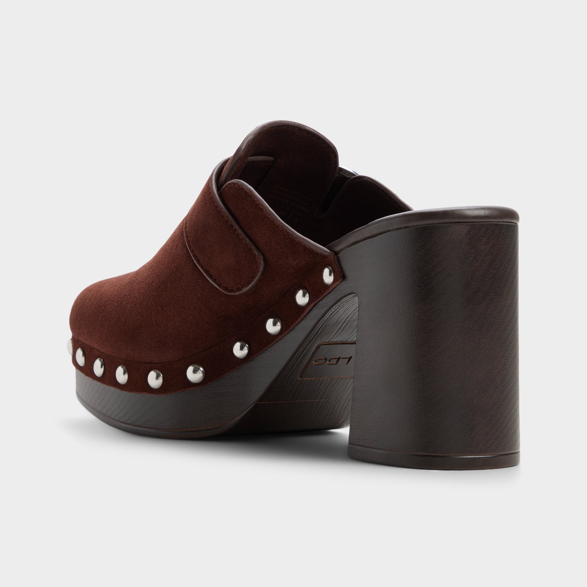 Side view of Dark brown Miloria Mule