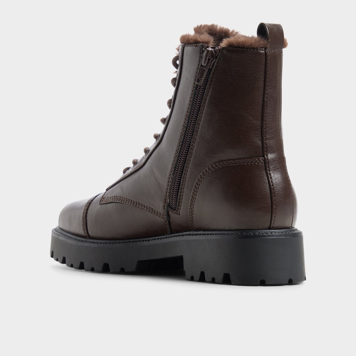 Vue latérale de Dark brown Goervynter Botte de combat à semelle crantée