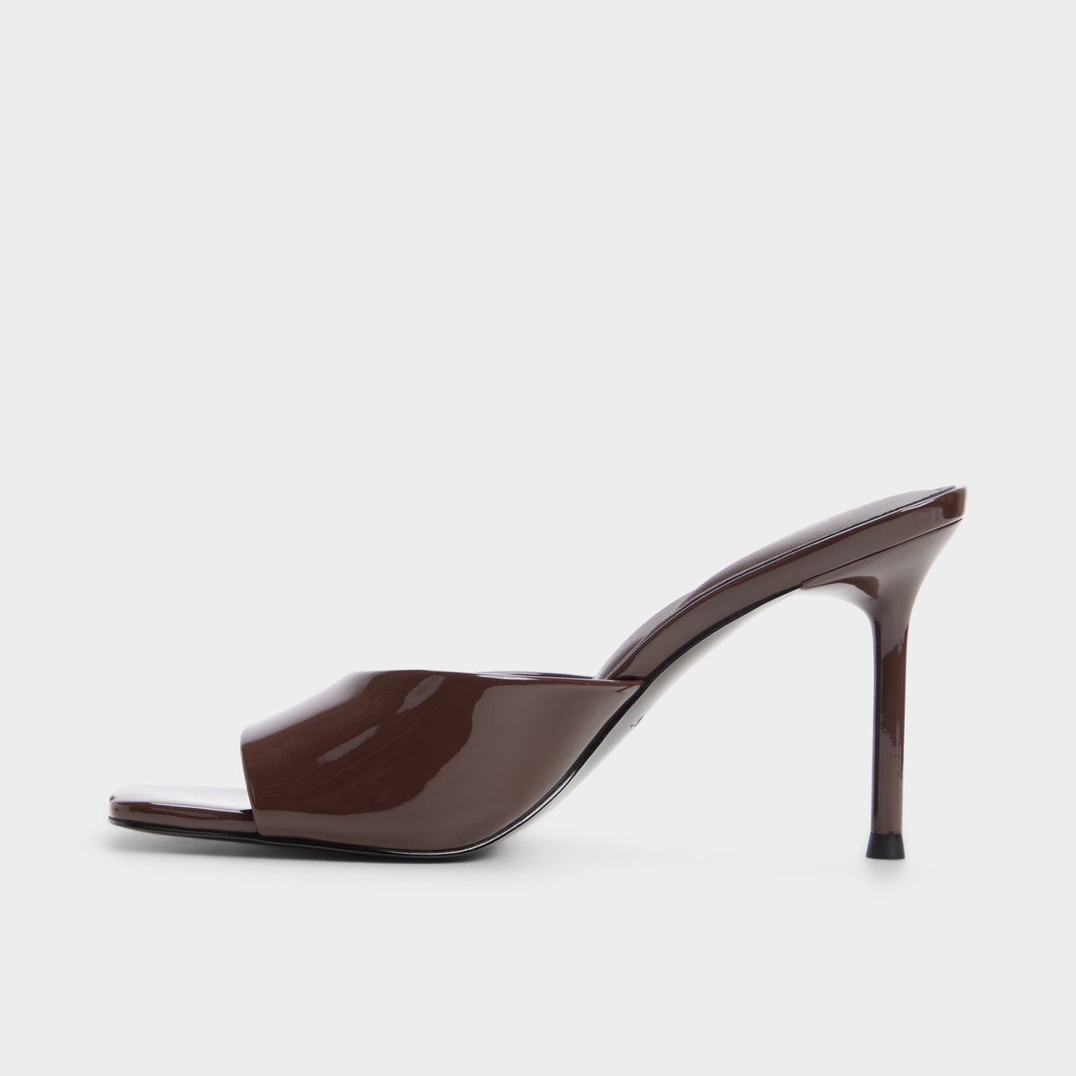Side view of Dark brown Eleonie Heeled mule