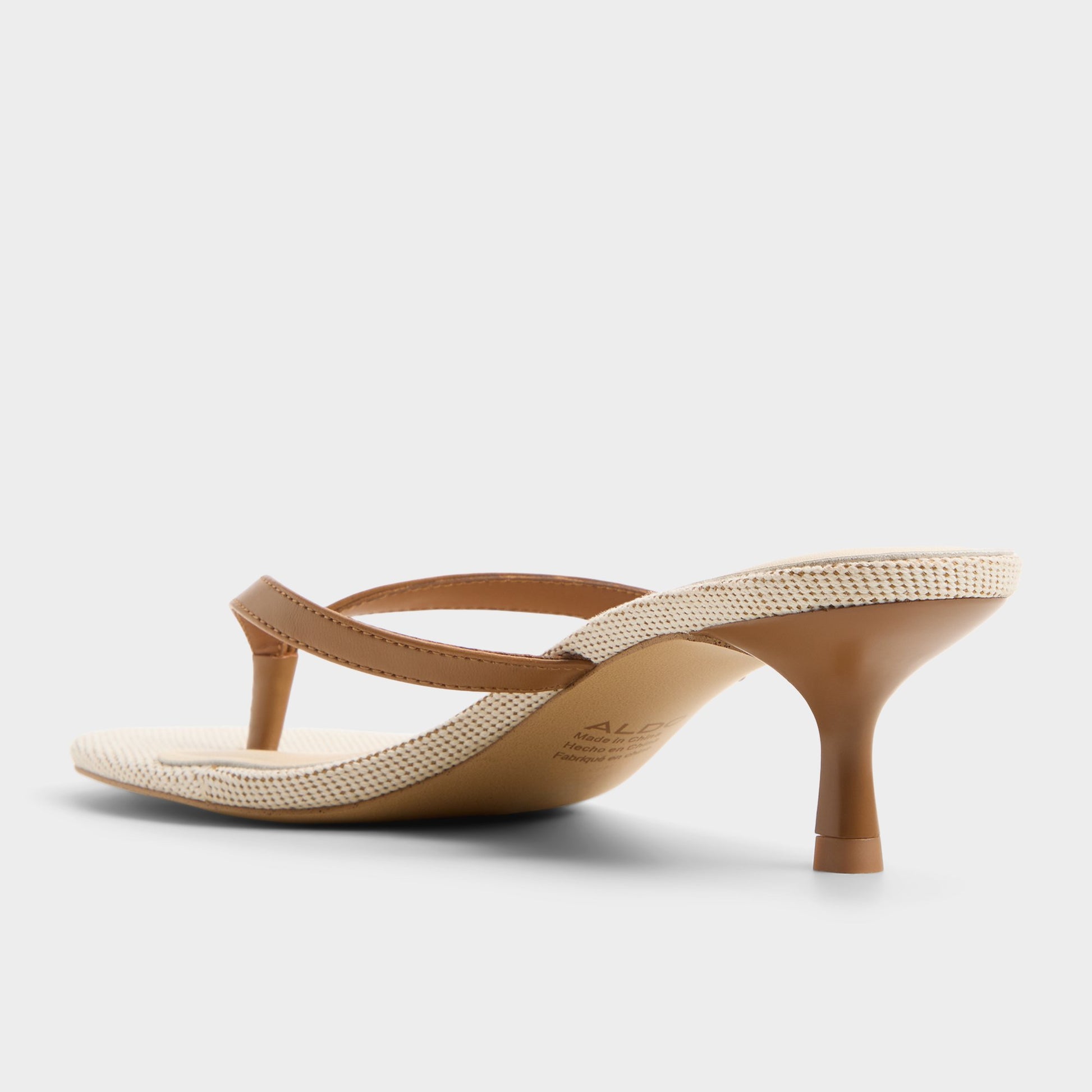Side view of Open natural Lift Heeled flip flop