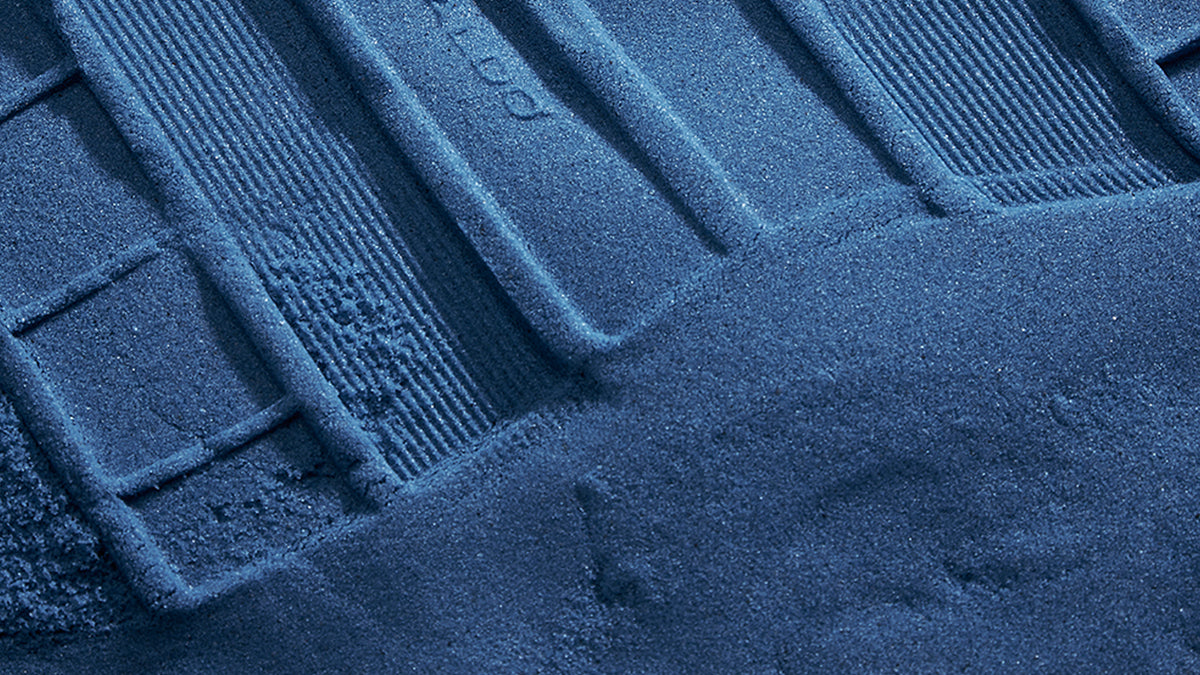 Close-up of a blue textured surface with a pattern