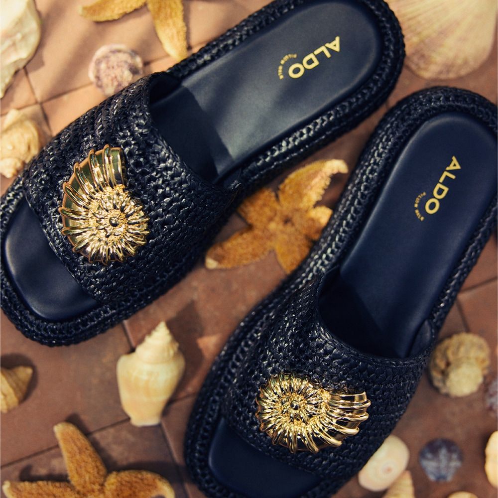 Women's black Justbeachy sandals with ornaments